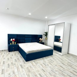 Dormitor Romas Albastru/Alb