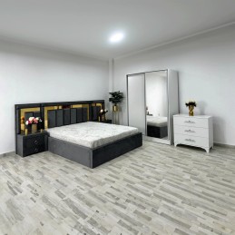 Dormitor Napolis Gri/Alb +...