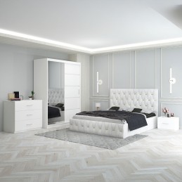 Dormitor Eric Alb + Comoda