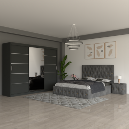 Dormitor Eric Gri cu Dulap...