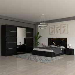 Dormitor VLN Negru cu Dulap...