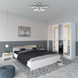 Dormitor Eva Alb Cu Oglindă...