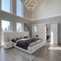 Set Dormitor Sofia cu Dulap 250cm și Pat Eric | anyMob